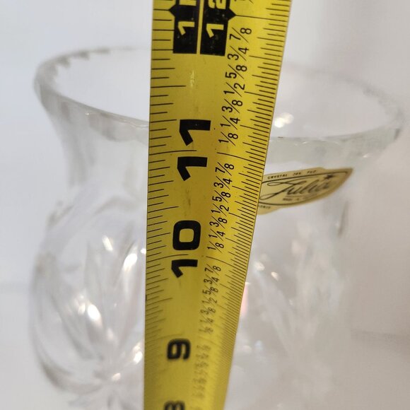 Vintage Julia Crystal 24% Lead Cut Glass Candle Holder/vase 11" Made in Poland - Picture 6 of 8